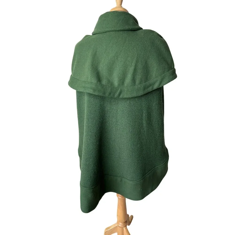 ANTHROPOLOGIE Madchen Fatigue Finery Cape Jacket Size SMALL Wool Blend GREEN - Picture 5 of 9